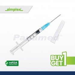 Simplex Disp Safety Syringe, 0.3cc-0.5cc, G-23 x1 (100's)